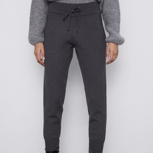 Zara Pants & Jumpsuits Zara Gray Knit Jogging Pants Poshmark